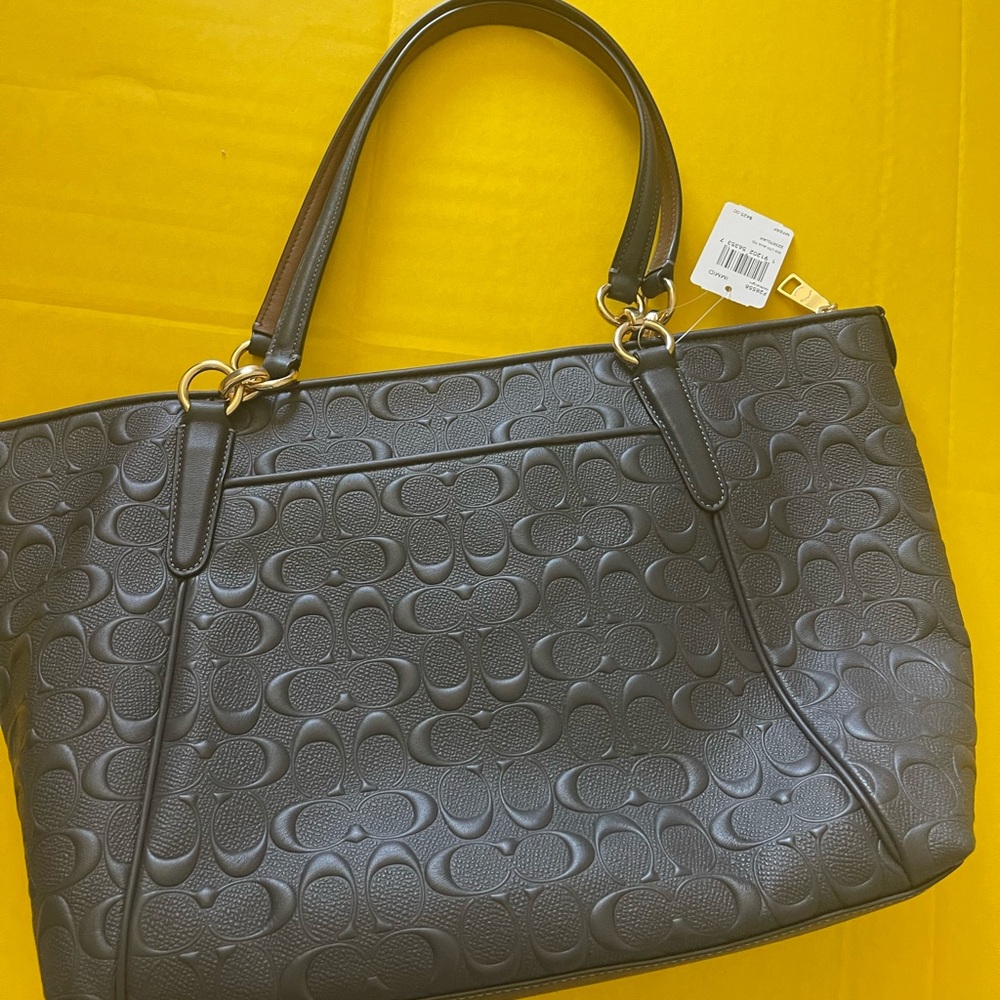 Coach Charcoal Embossed Tote